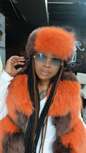 Load image into Gallery viewer, Custom Fox Fur Zip vest and Headwrap
